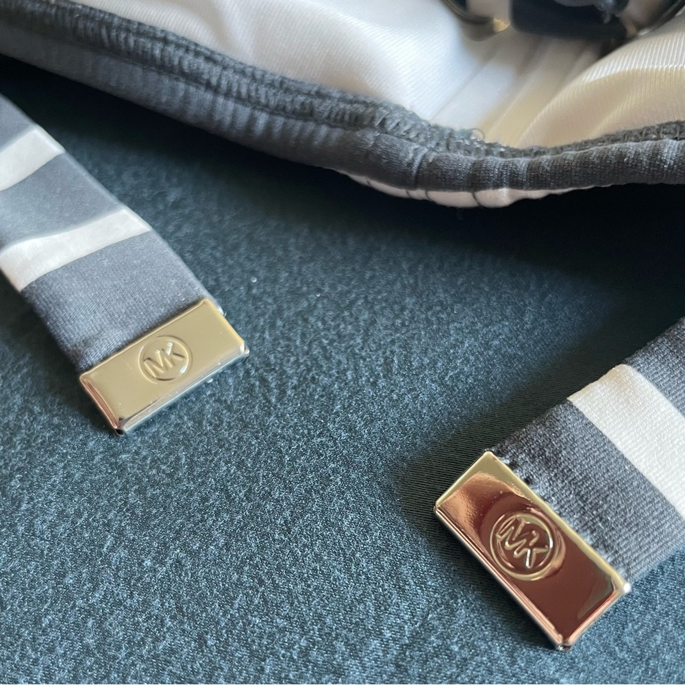 Micheal Kors Striped Gray and White Bikini Set - Picture 6 of 10